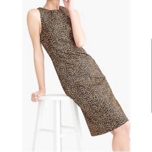 J.Crew Sleeveless Leopard Sheath Dress NWOT size 4